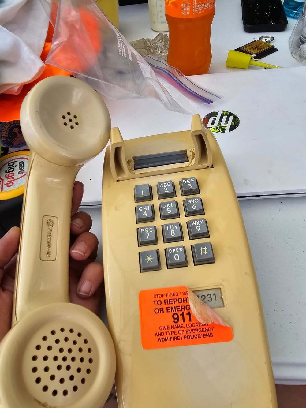 Western Electric 2554 Touch Tone Wall Phone Beige